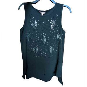 Juicy Couture Winter Shine Chiffon High Low Black Sleeveless Blouse, Size S, NWT